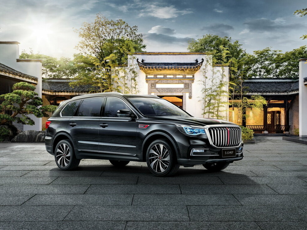 Коврики текстильные "Эксклюзив" для Hongqi HS7 I (suv / CA6500T, CA6500T1, CA6501HA6T / 7 мест) 2018 - Н.В., черные, 5шт.